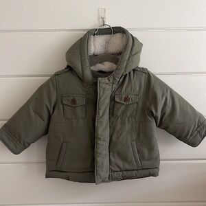 GAP Light Army Green Coat Size 6-12 Months